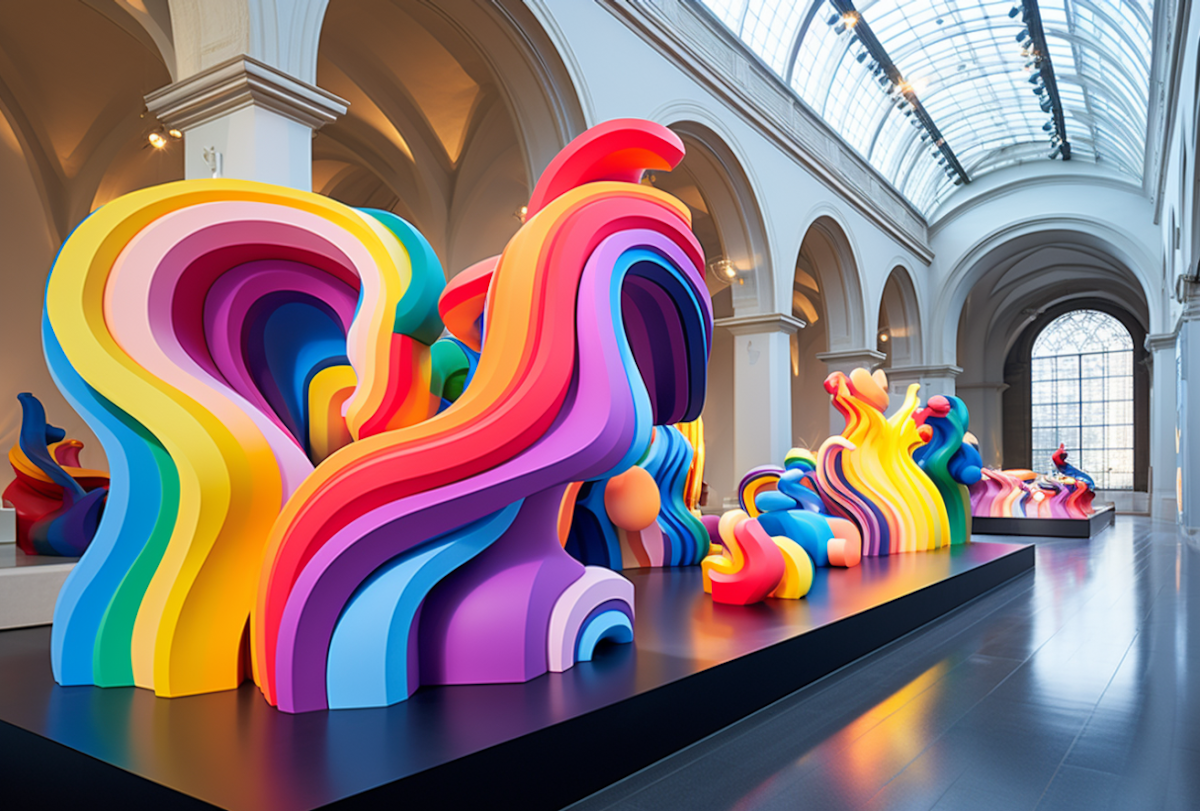 Visual example of design work - rainbow sculpture  