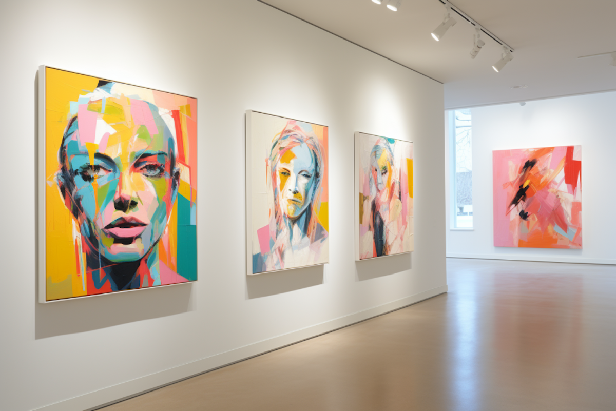 Visual example 2 of design work - wall of paintings 